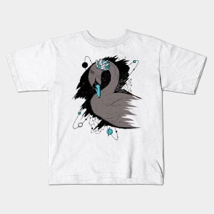 Blue Grey Swan Among The Stars Kids T-Shirt